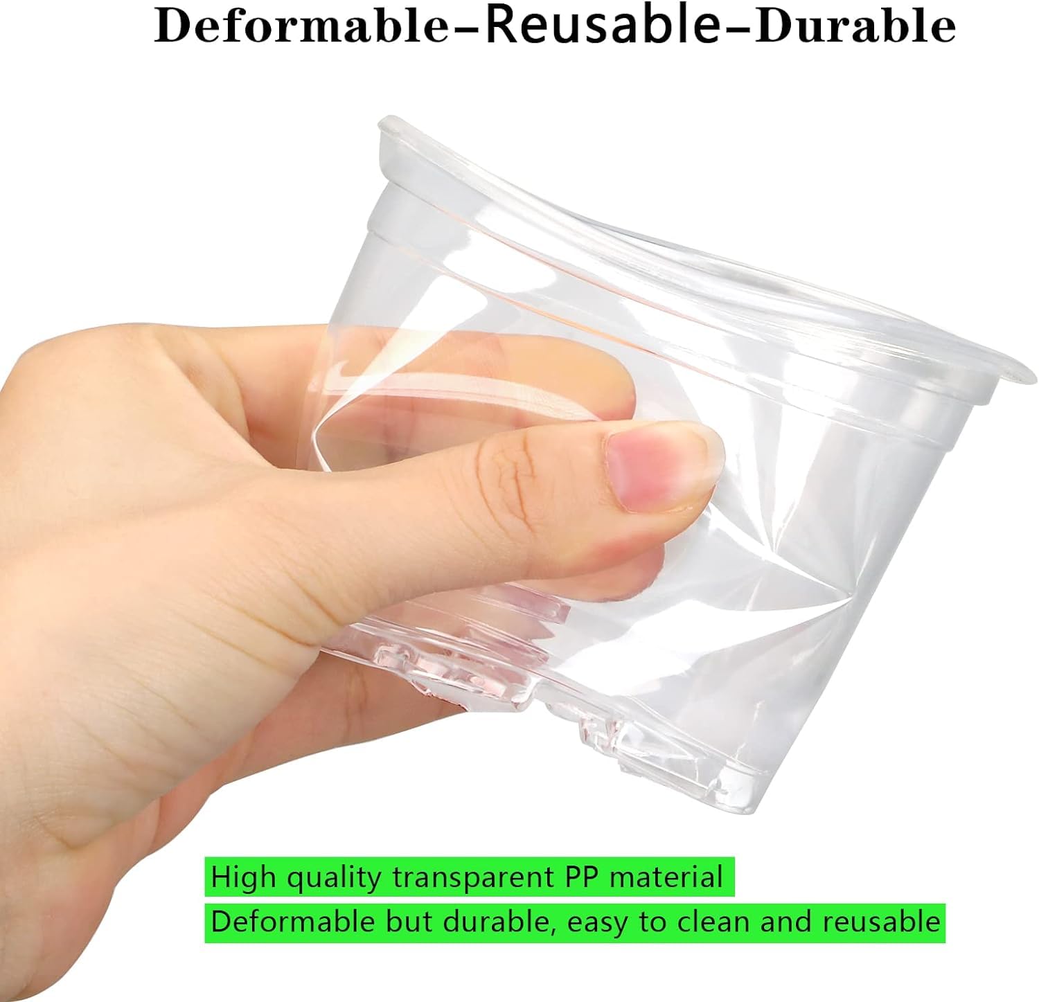 OUPSAUI 5-inch clear nursery pot with drainage holes for healthy roots
