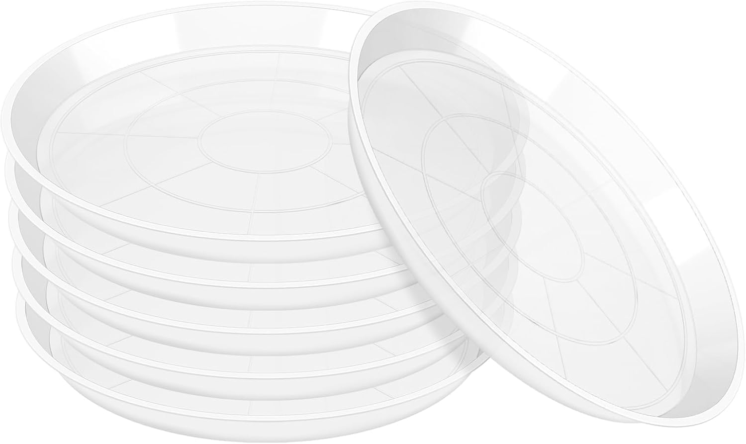 OUPSAUI clear plant saucer 3-inch top view protects floors from excess water.