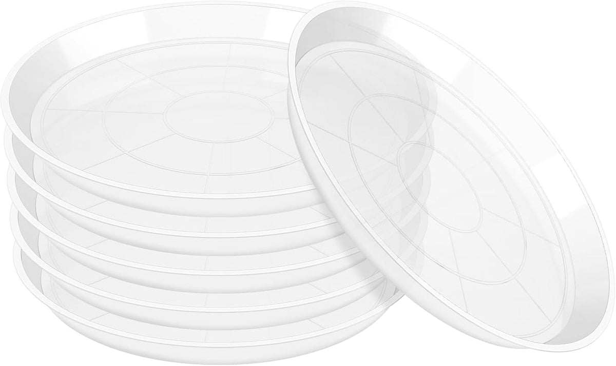 OUPSAUI clear plant saucer 3-inch top view protects floors from excess water.