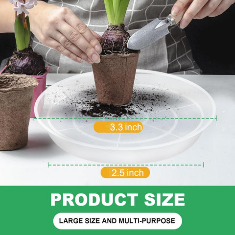 OUPSAUI clear plant saucer 4-inch side view blends with pots and catches drips.