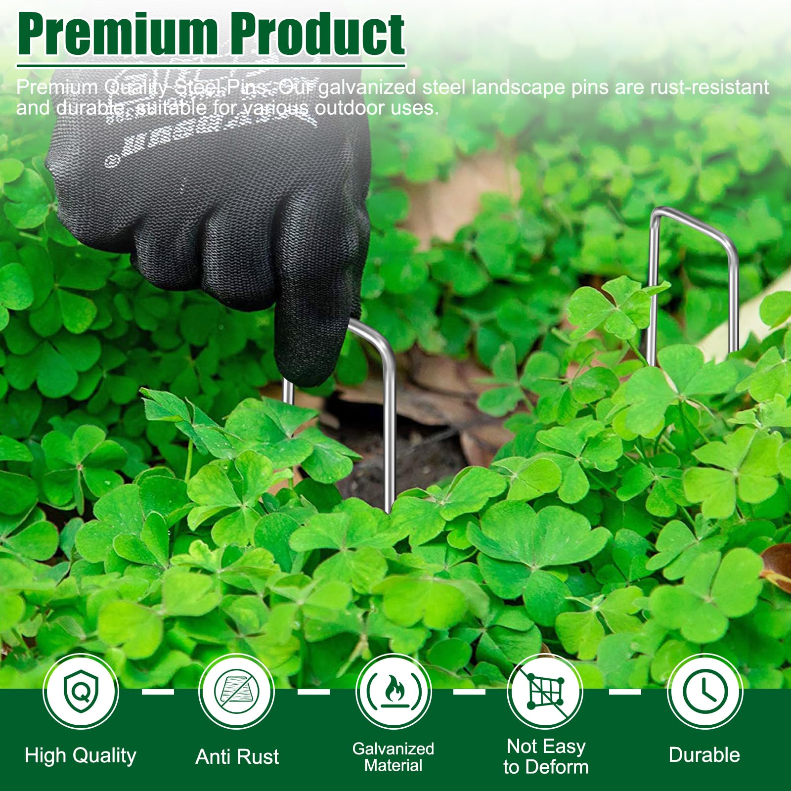 OUPSAUI bevel-cut ends ease ground penetration into turf, soil, or nurseries.