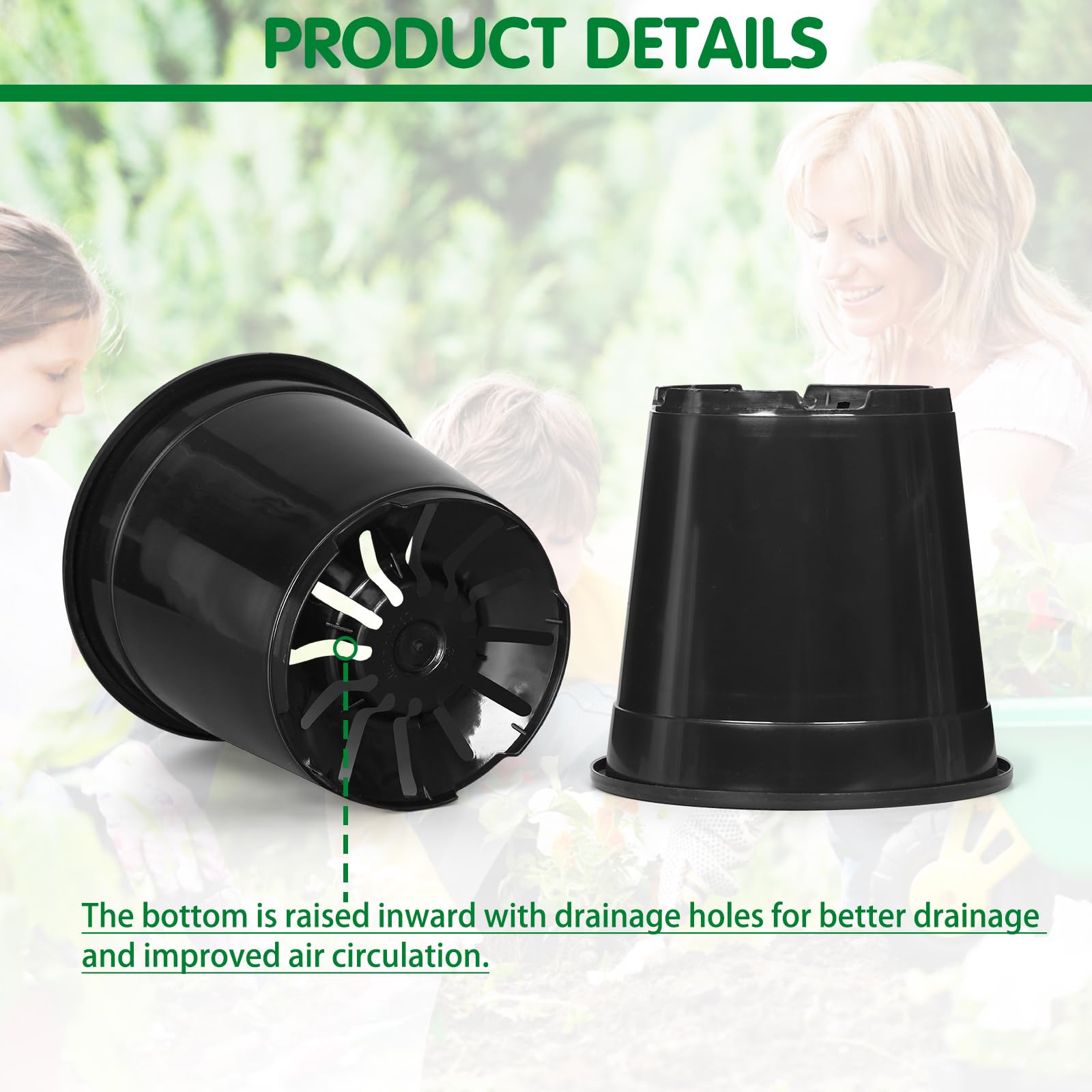 OUPSAUI plant pots set of 5 packs ideal for batch planting