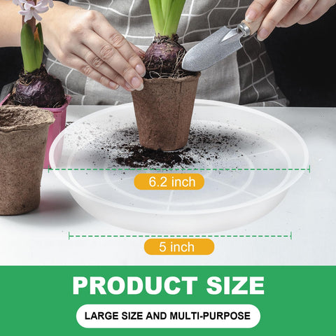 Oupsaui 6-inch clear saucer helps protect floors while watering potted plants.