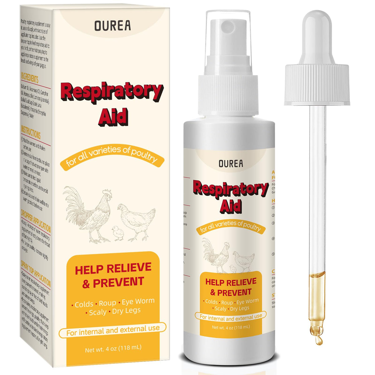 OUREA Respiratory Aid bottle with spray top for easy dosing.