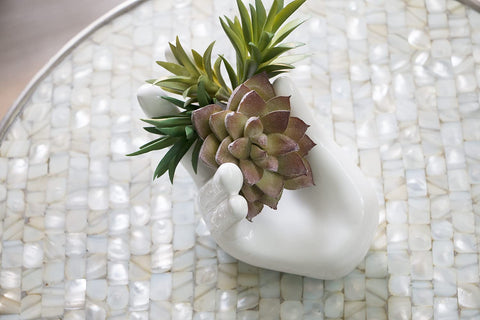 Ourhommie hand-shaped holder adds modern charm to shelves and windows.