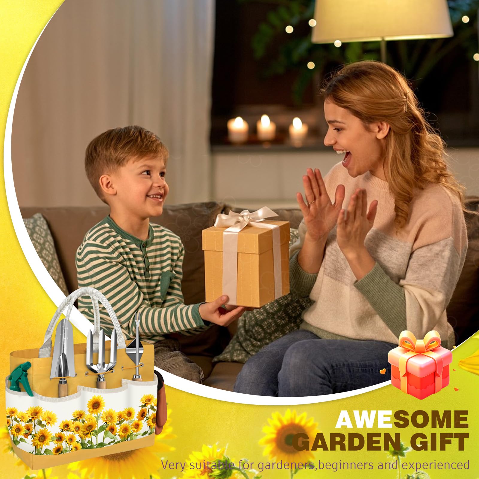 Ourrest garden gloves and sprayer protect hands while watering plants.