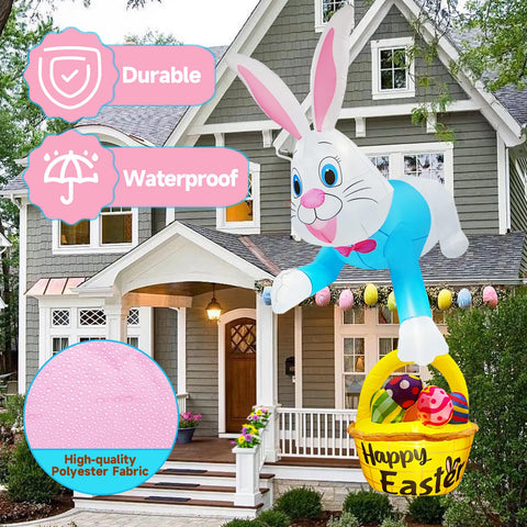 OurWarm 8ft inflatable on a lawn ready for outdoor Easter display.