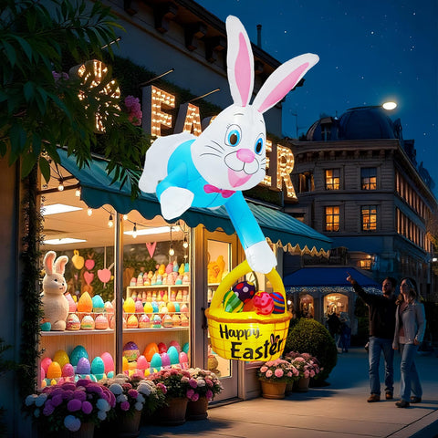 OurWarm Easter inflatable with built-in LEDs boosts nighttime visibility and charm.