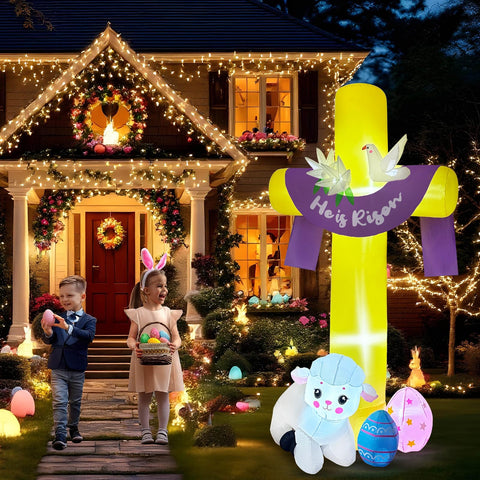 OurWarm LED lights illuminate the cross for daytime and nighttime drama