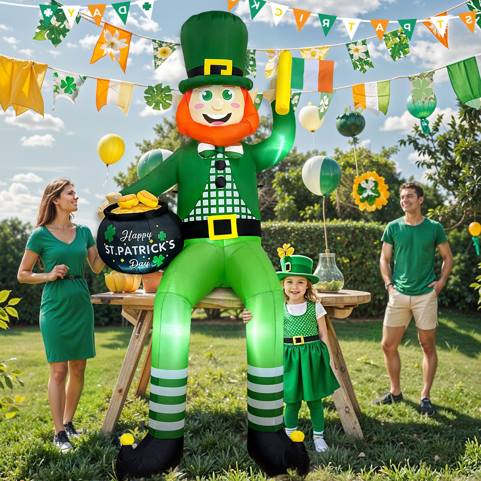 OurWarm LED-lit leprechaun lights the yard after dark