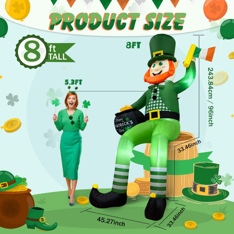 OurWarm leprechaun inflatable roof display adds festive visibility