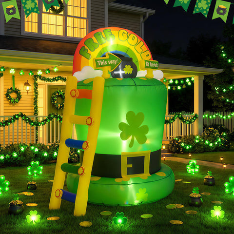 OurWarm leprechaun trap inflatable on full outdoor display boosts visibility for St. Patrick's Day