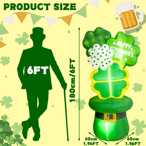 OurWarm inflatable with LED lights brightens the Saint Patrick's Day lawn