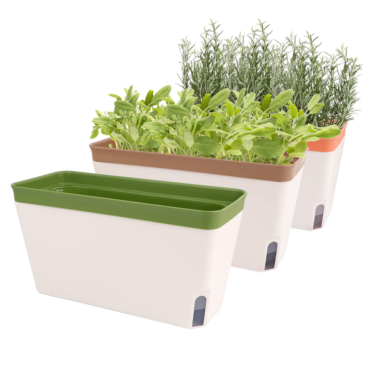 OurWarm Windowsill Planter Box front view showing compact indoor design for herbs