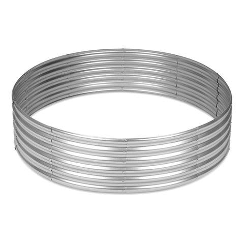 OUSHENG 5x5 round galvanized raised bed assembly for easy setup.