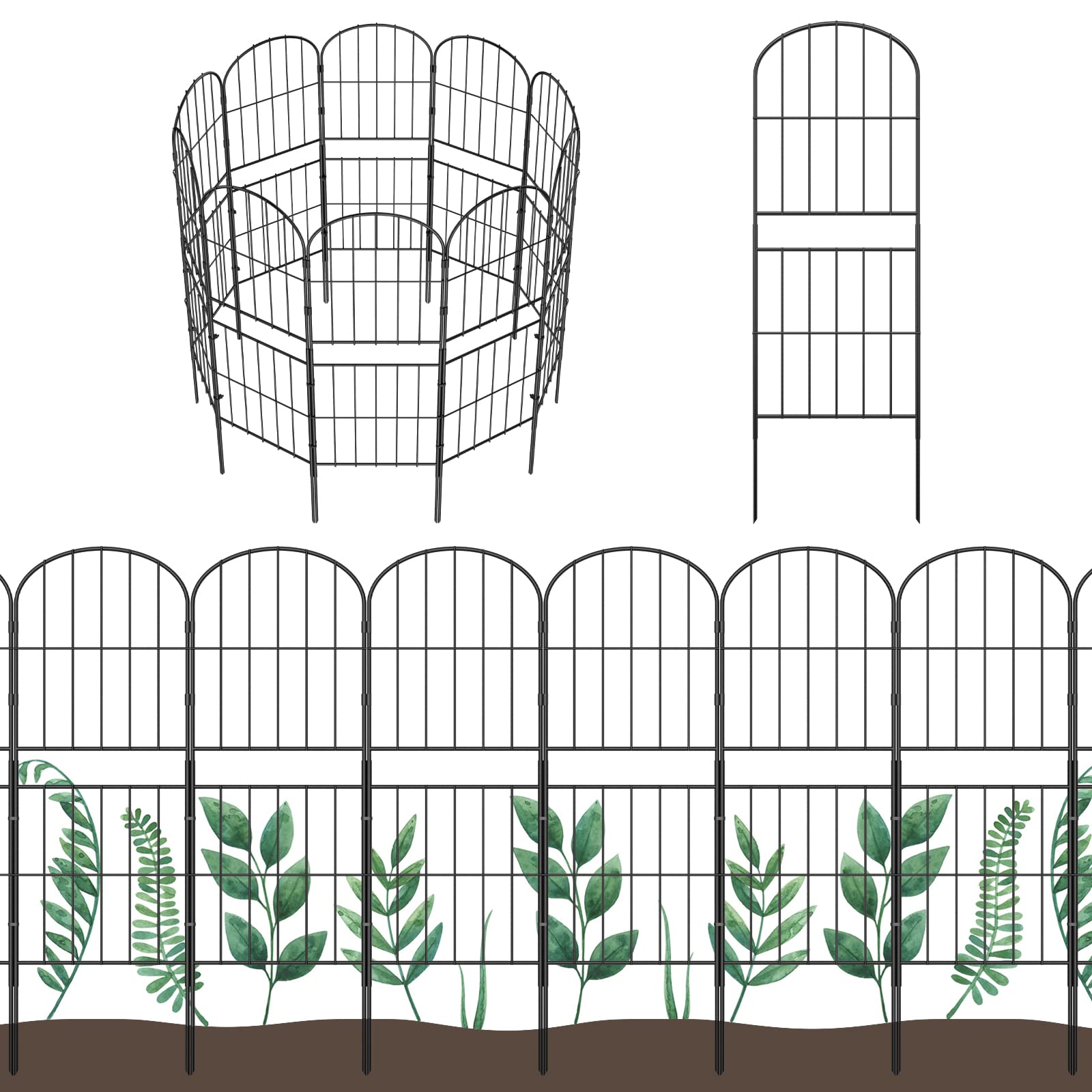 OUSHENG decorative fence arch panel 36in defines garden edges with elegant arch.
