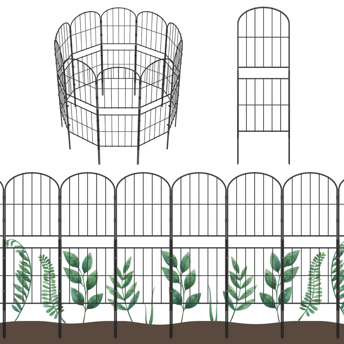 OUSHENG decorative fence arch panel 36in defines garden edges with elegant arch.
