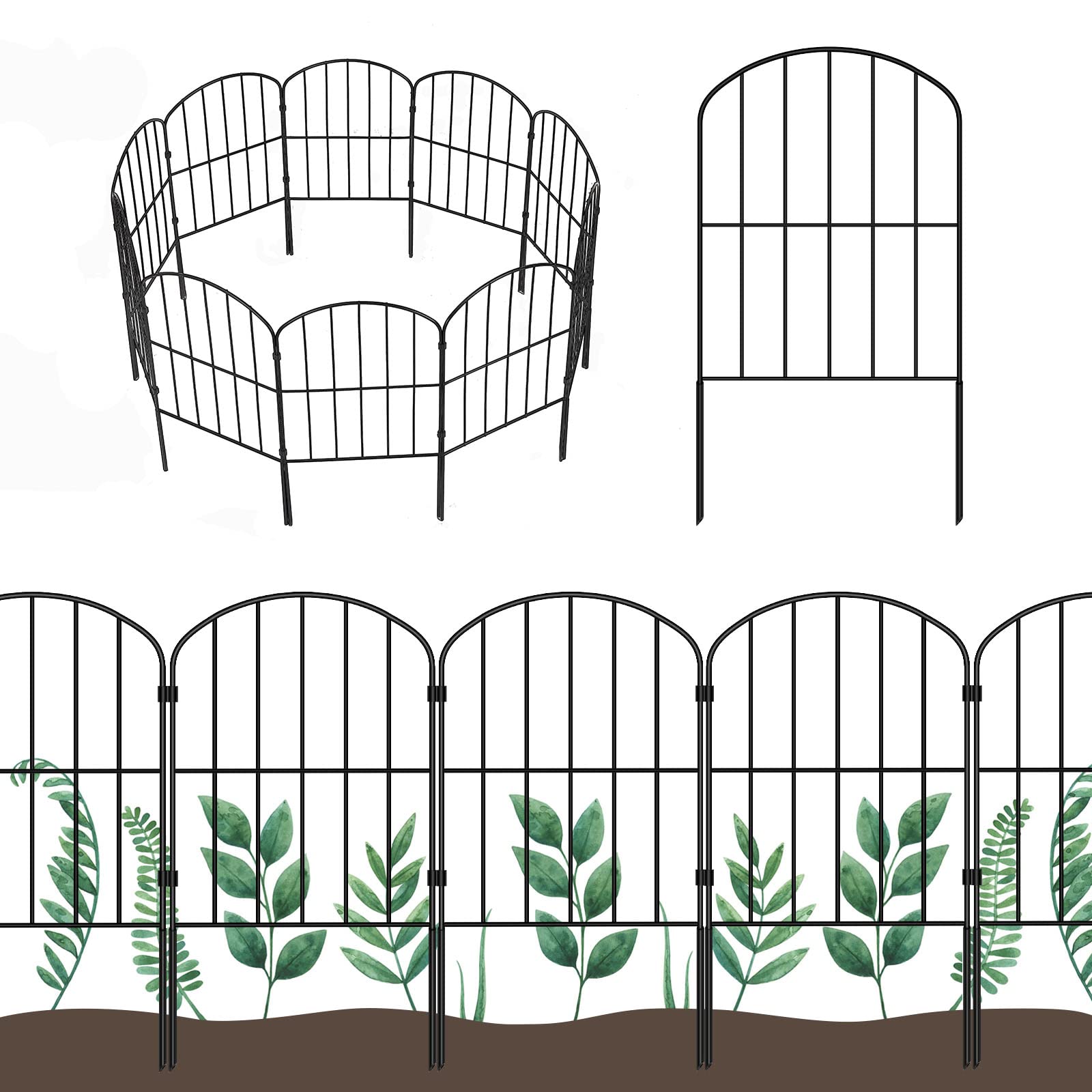 OUSHENG decorative garden fence with arched panels enhances borders and curb appeal.