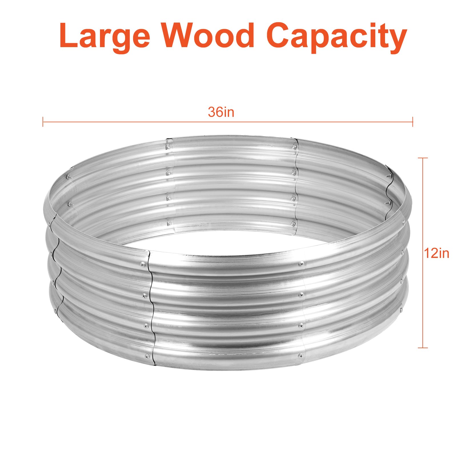 OUSHENG galvanized fire pit ring assembled on ground with stable footprint for safe gatherings.