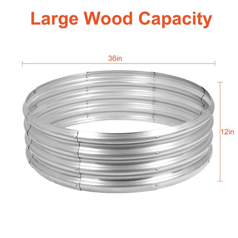 OUSHENG galvanized fire pit ring assembled on ground with stable footprint for safe gatherings.