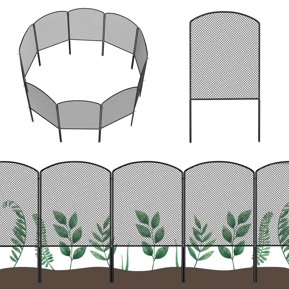 OUSHENG mesh fence with arched design blocks small animals near plants