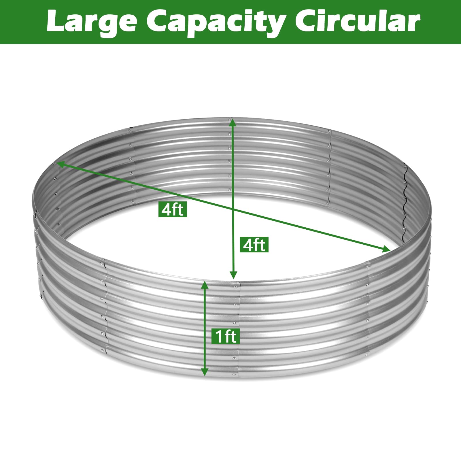 OUSHENG round garden bed with galvanized steel walls delivers long-lasting outdoor durability.