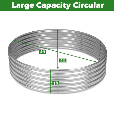 OUSHENG round garden bed with galvanized steel walls delivers long-lasting outdoor durability.