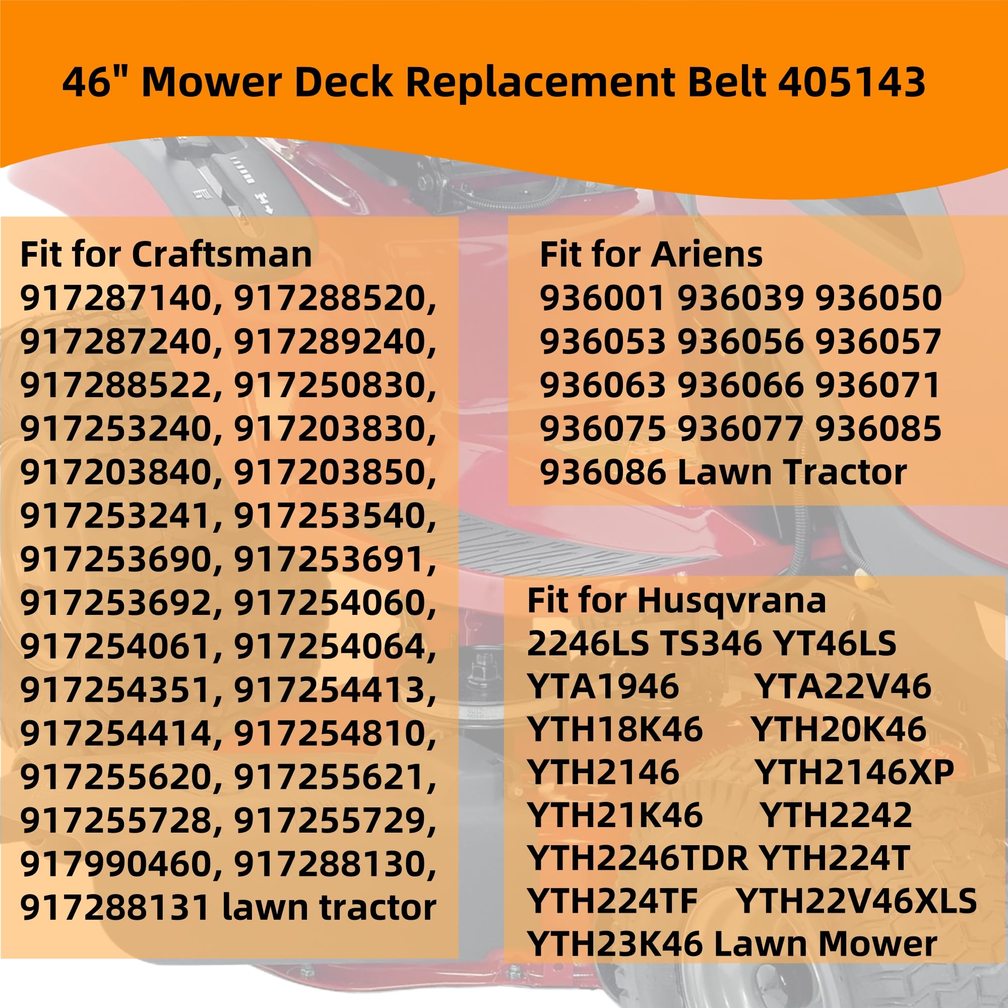 OUSTUE Craftsman 46-inch deck belt replacement for smooth operation
