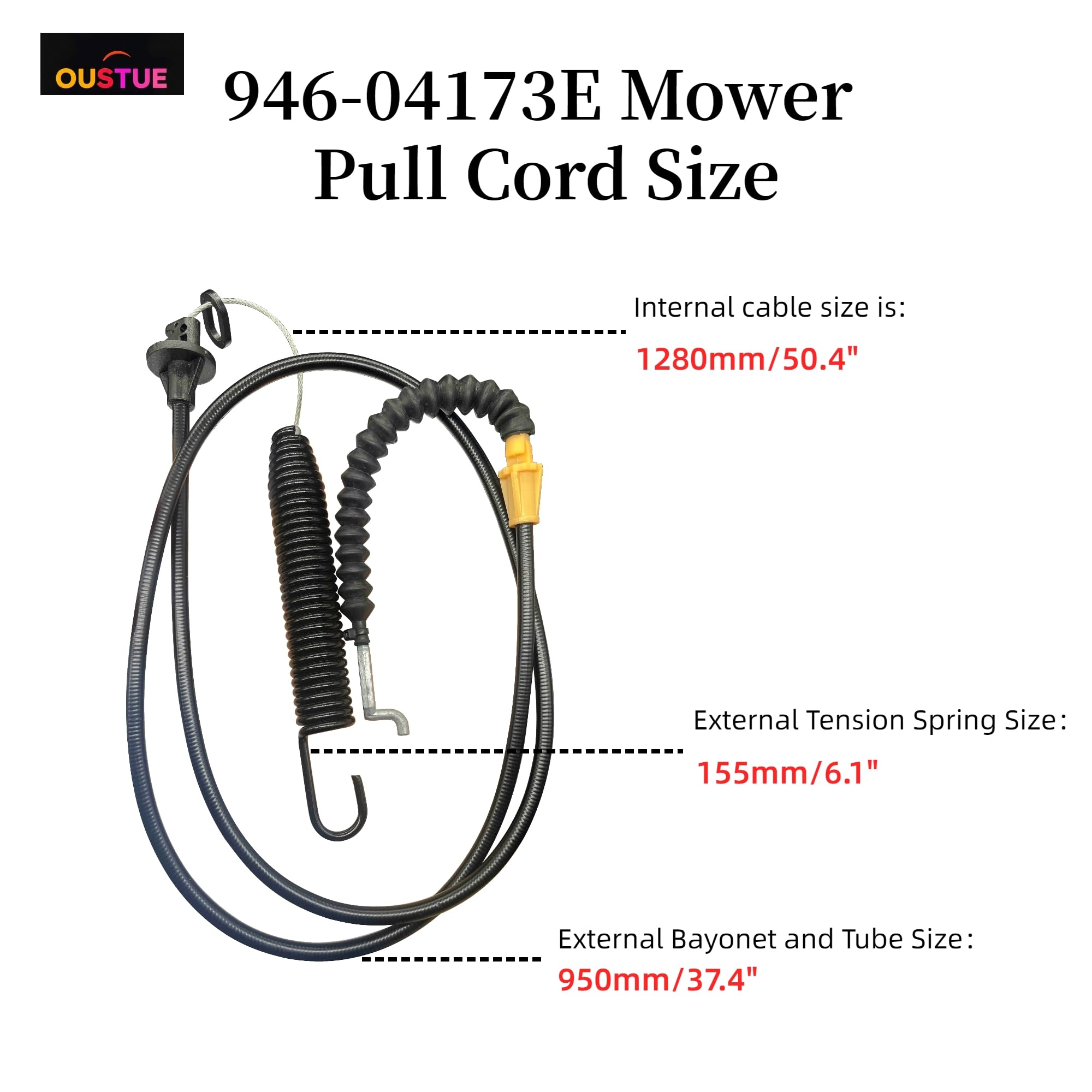 OUSTUE deck engagement cable end with Z-bend and spring design for precision fit.
