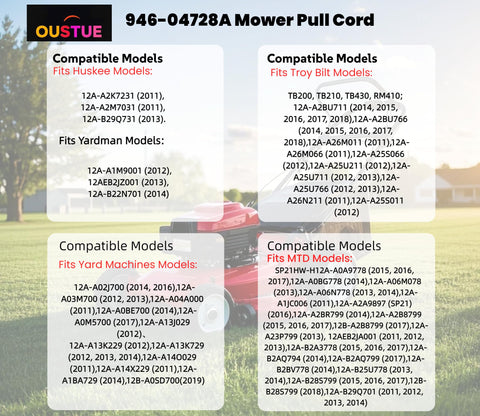 OUSTUE packaging includes drive cable for Troy-Bilt, ready for install