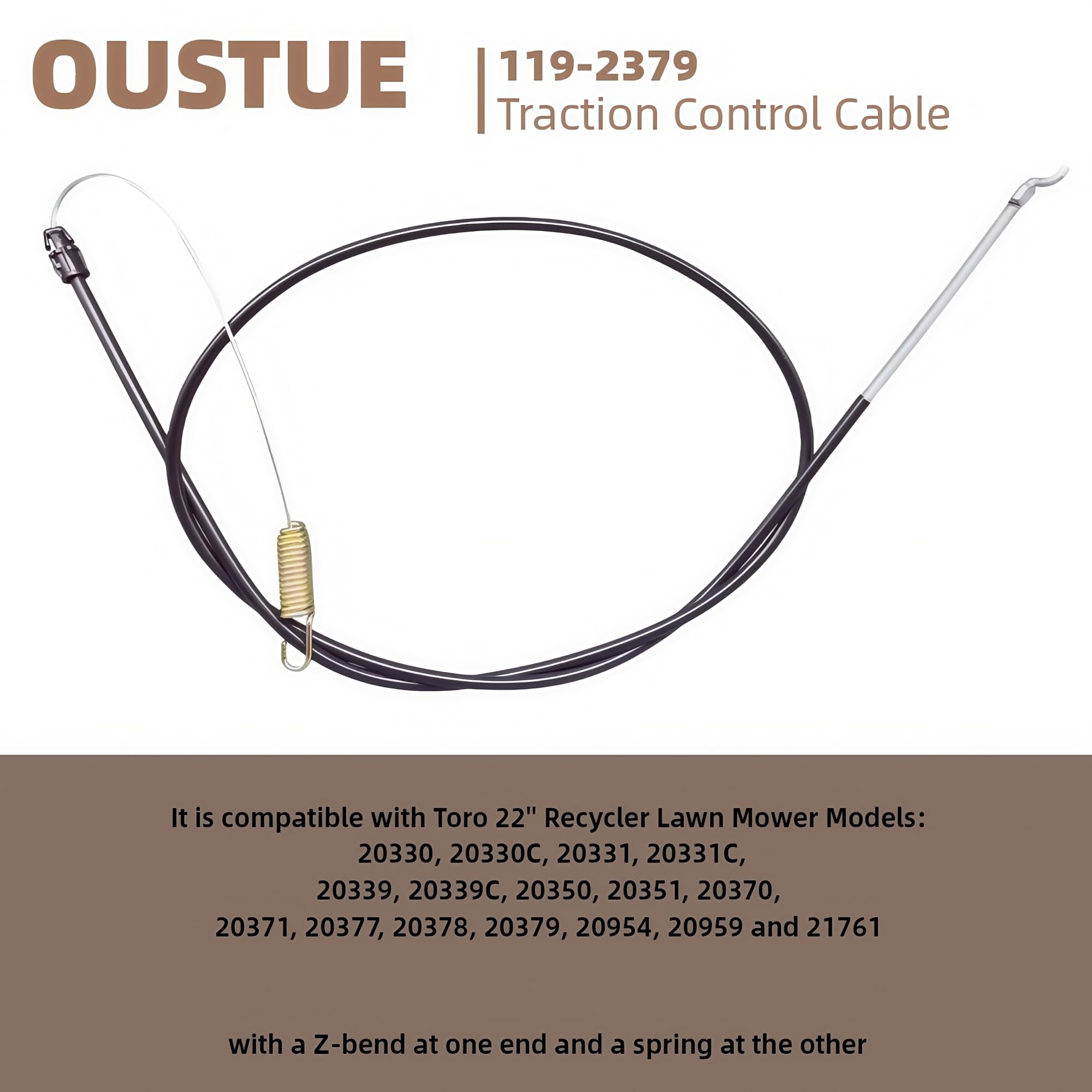 OUSTUE traction cable end connections provide secure fit for Toro compatibility