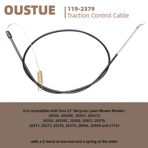 OUSTUE traction cable end connections provide secure fit for Toro compatibility