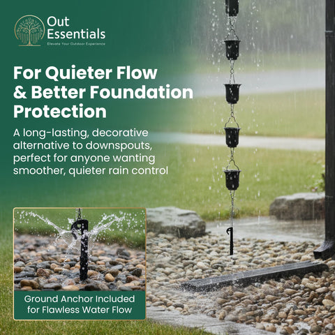 OUT ESSENTIALS gutter adapter 11ft setup enables quick, tool-free connection
