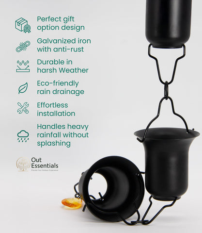 OUT ESSENTIALS outdoor decor for patios and gardens with rain chain