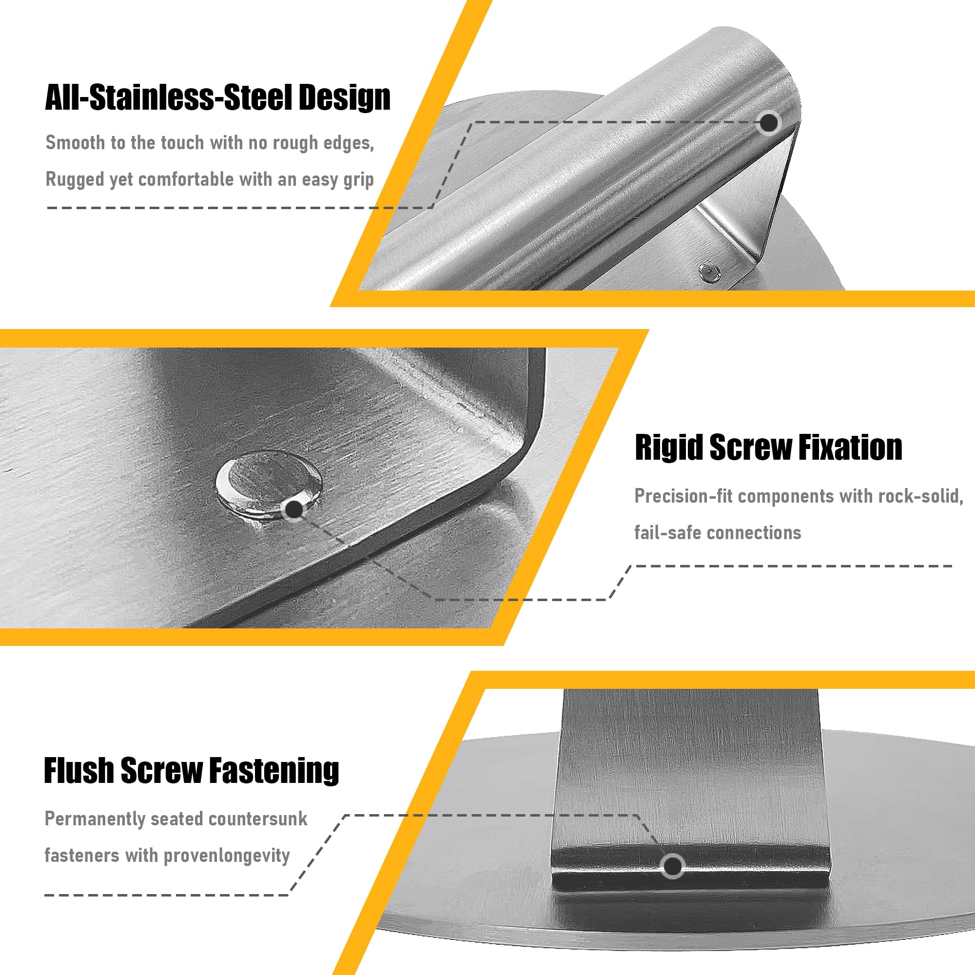 OUTDO.MXT burger press flat surface ensures uniform patty thickness every time.