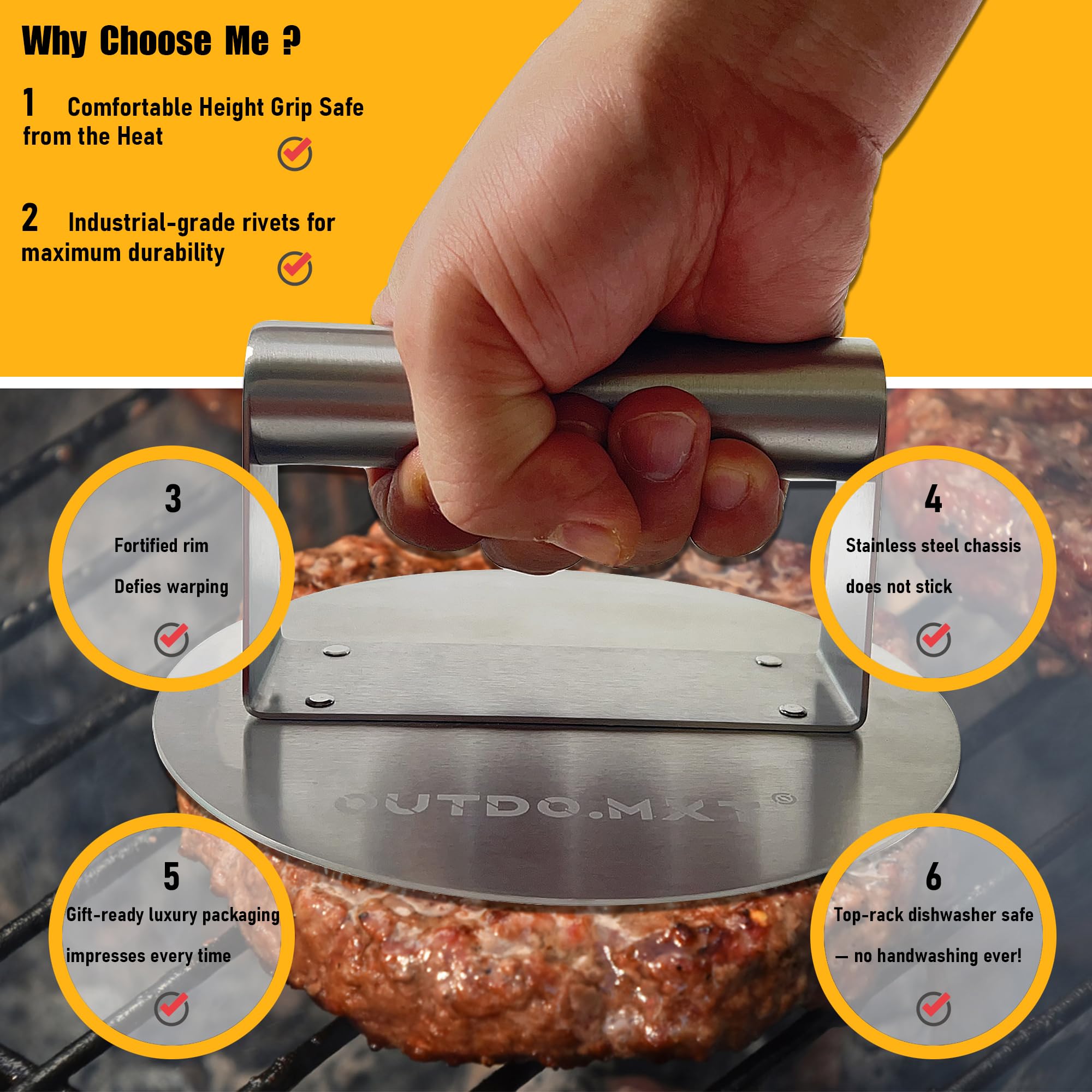 OUTDO.MXT gift-worthy packaging suits burger lovers for birthdays or holidays.