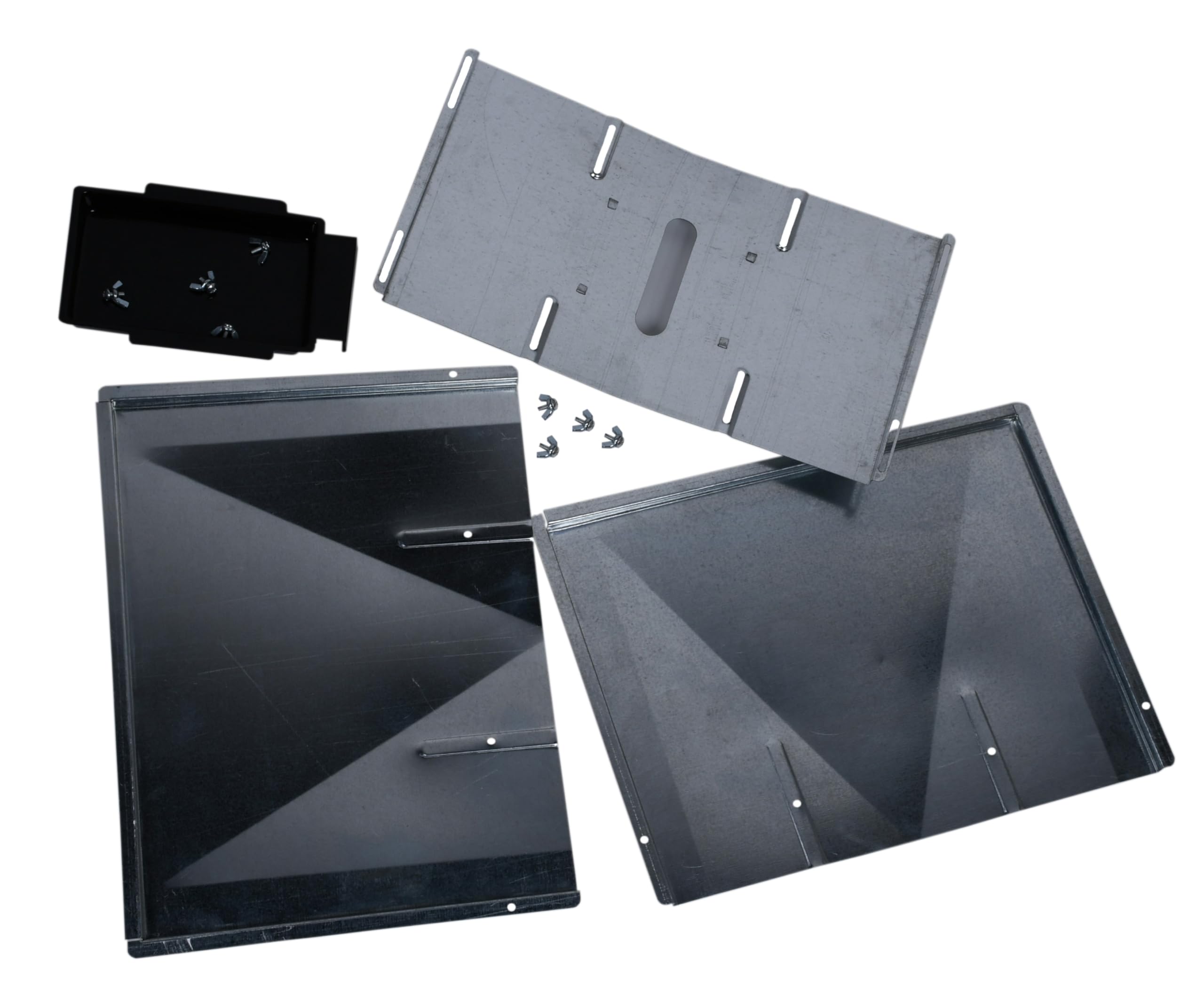 Outdoor Bazaar grease tray set shows adjustable length from 20 to 23.5 inches