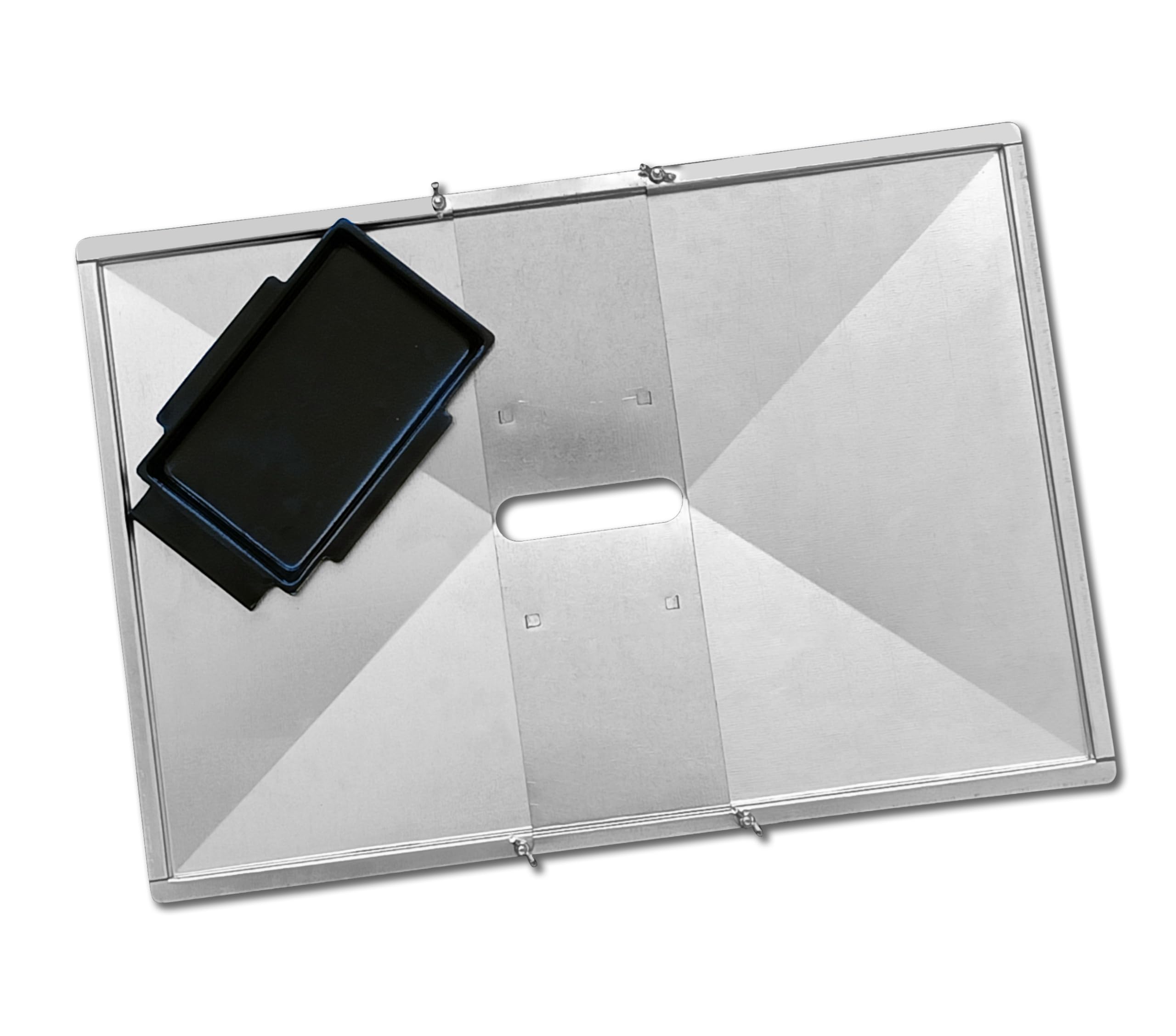 Outdoor Bazaar grease tray set demonstrates universal compatibility across grill models