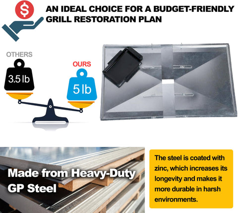 Outdoor Bazaar rugged steel construction resists heat and corrosion