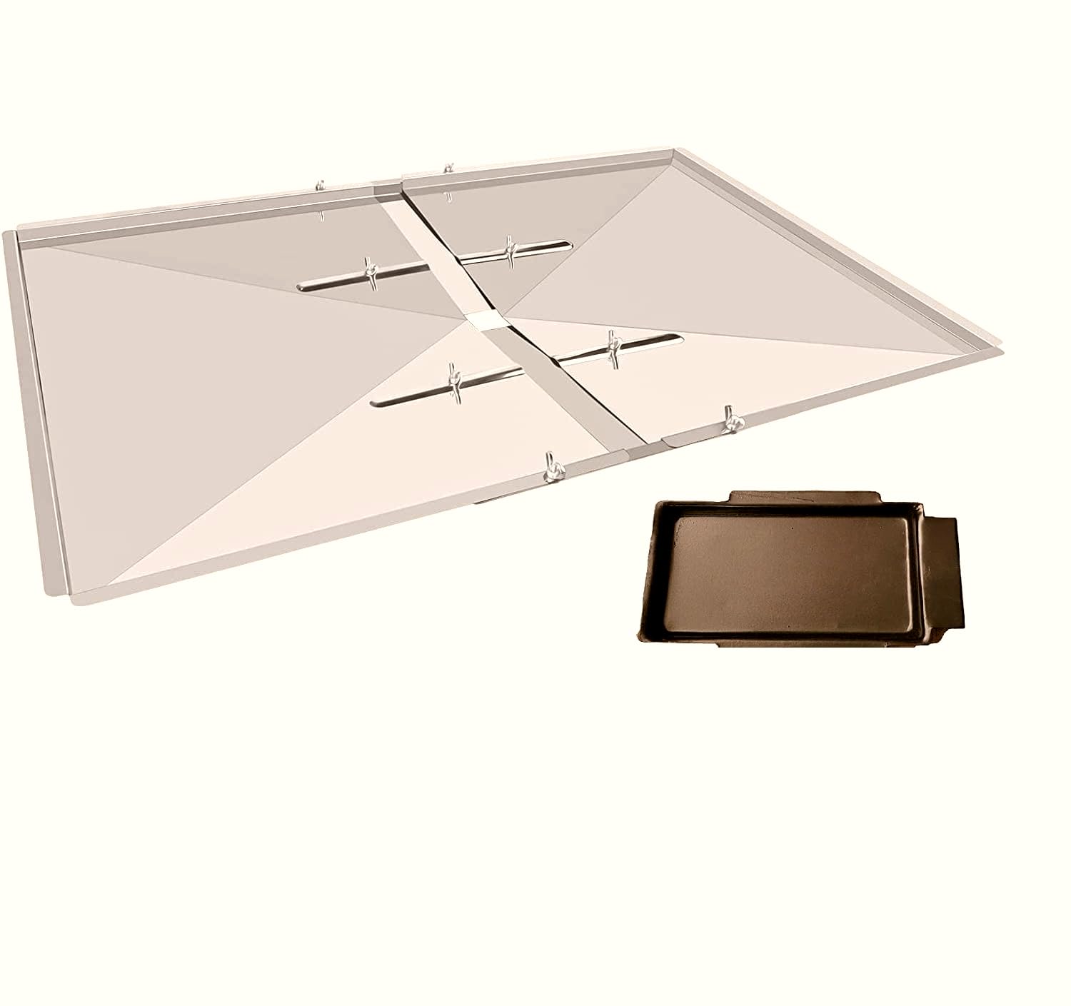 Outdoor Bazaar package includes grease pan components and hardware