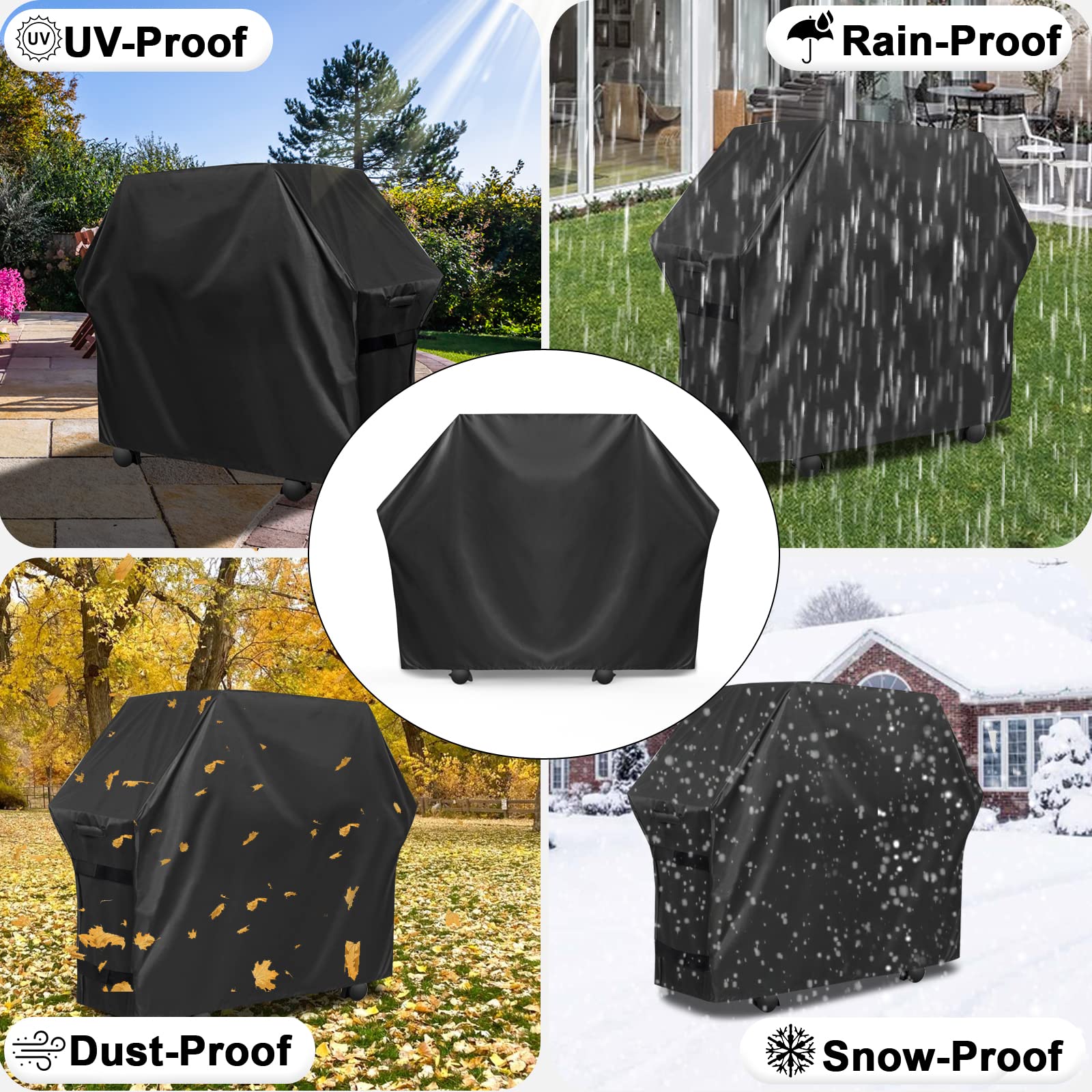 OutdoorLines grill cover includes storage bag for tidy transport.