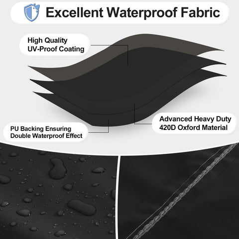 OutdoorLines grill cover with Velcro straps stays secure in windy conditions.