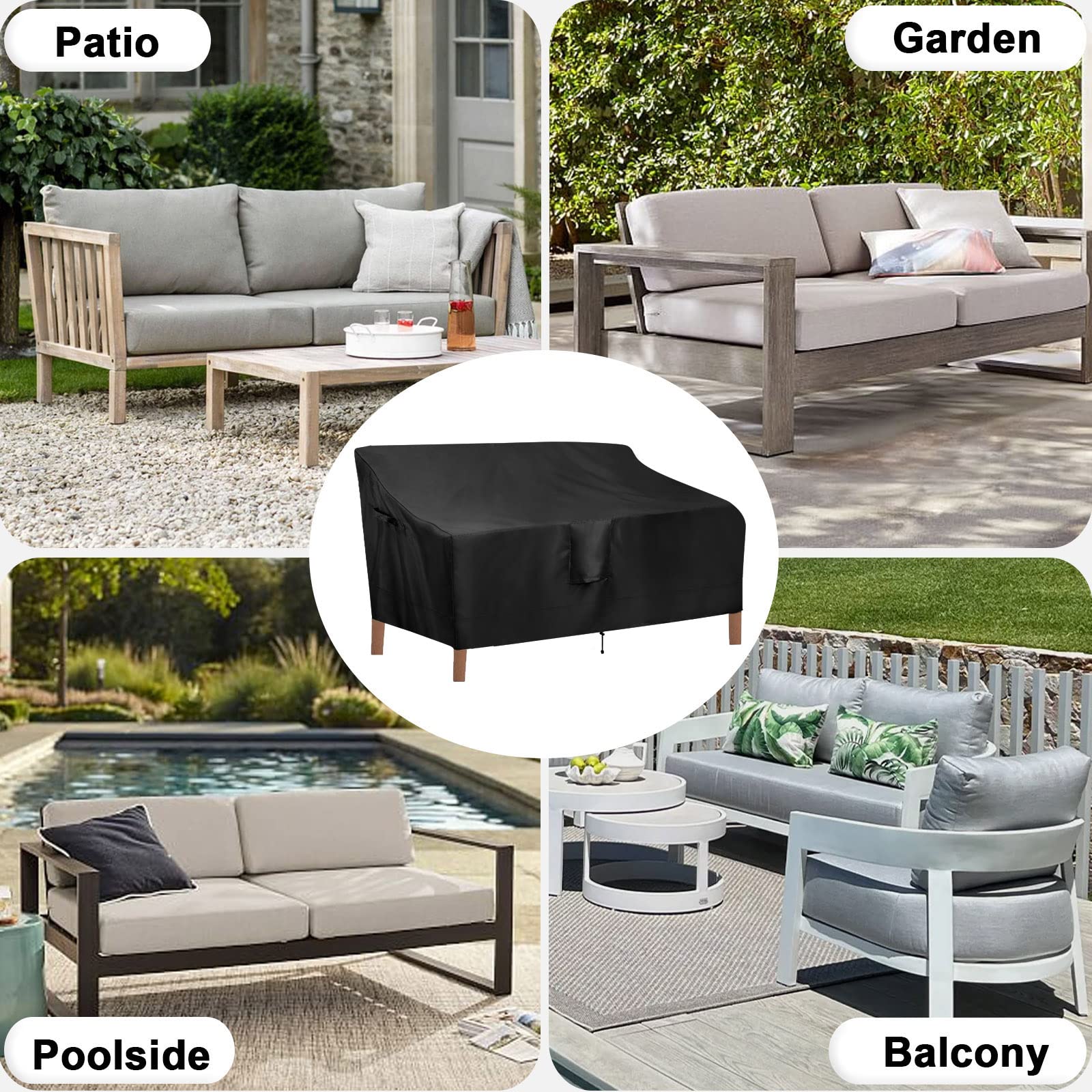 OutdoorLines sized 58x32.5x31 inches for snug sofa fit.