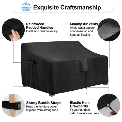 OutdoorLines universal black cover enhances patio look while protecting furniture.