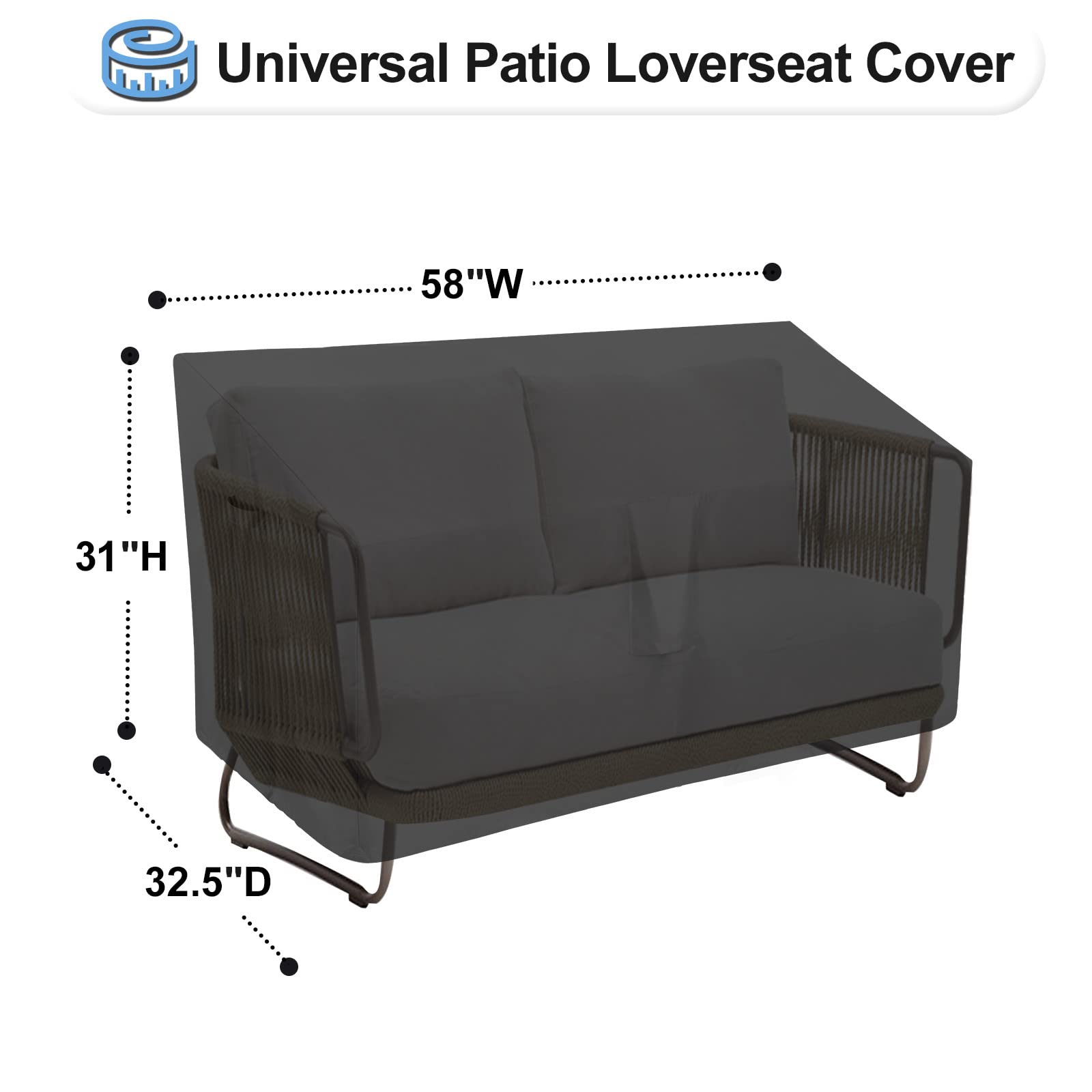 OutdoorLines patio sofa cover keeps cushions dry during rain showers.
