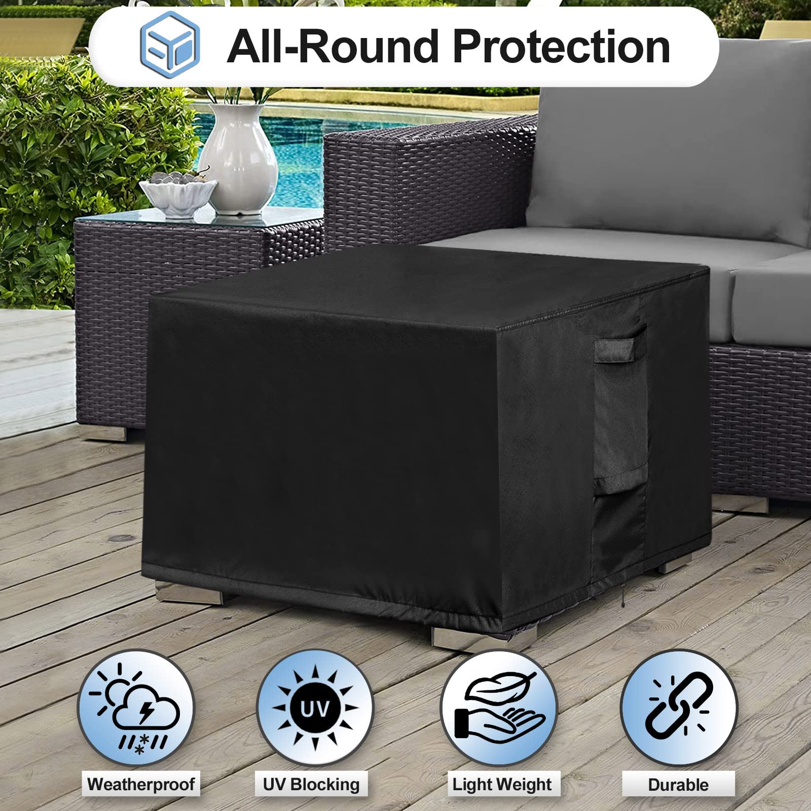 OutdoorLines waterproof cover withstands heavy rain and snow outdoors