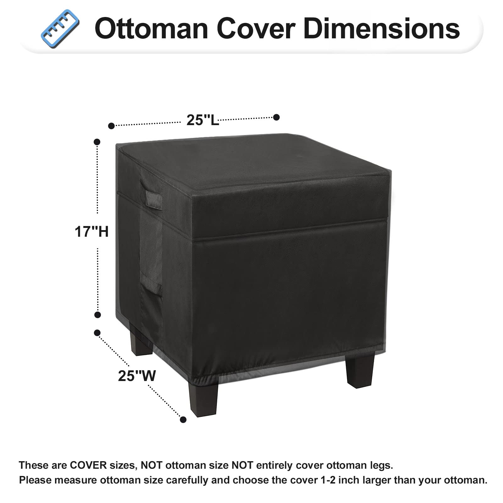 OutdoorLines windproof buckles keep the ottoman secure during storms