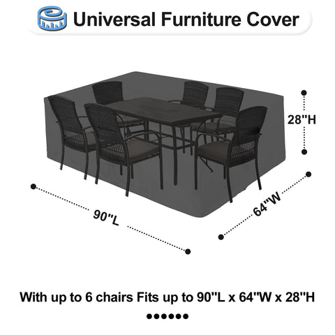 OutdoorLines waterproof cover shields rectangular sets from heavy rain and snow.