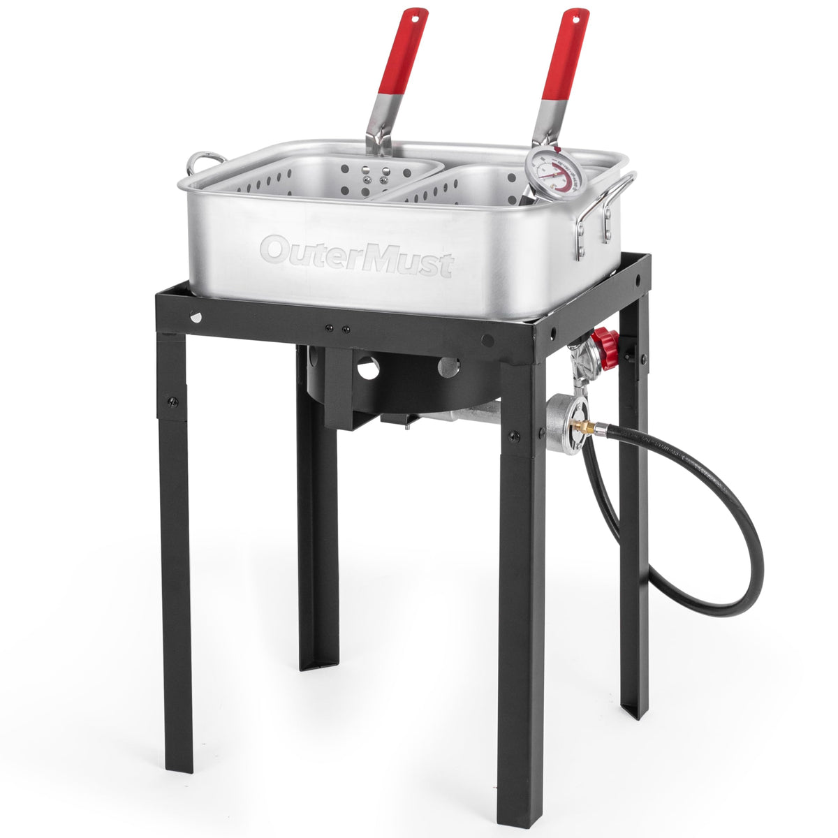 OuterMust 58,000 BTU outdoor fryer assembly heats quickly for backyard frying sessions