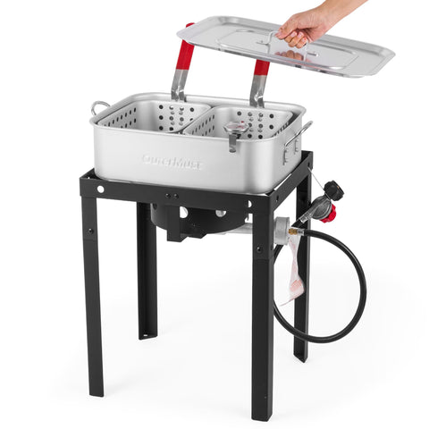 OuterMust 58,000 BTU outdoor fryer pot ready for high-heat frying and seafood batches.